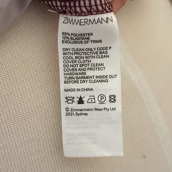 Zimmermann Silk Concert Burgundy Peonies Flutter Sleeve Tank - Picture 13 of 13